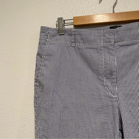 Talbots Chelsea Blue White Stripe Crop Pants sz 12 - Picture 3 of 7